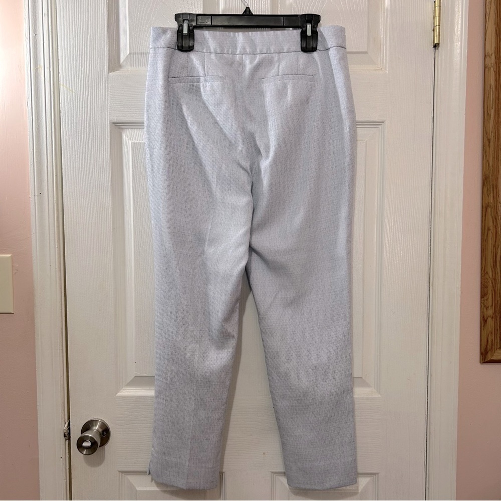 Talbots Career Pants Women's Fully Lined Straight Leg Blue White Sz 10 Side Zip - Picture 2 of 8